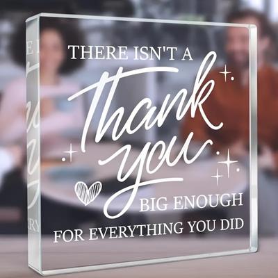2D Flat, Gratitude Acrylic Desk Decor Plaque, Thank You Gift, Suitable for Wall Decoration, Porch, Room, Villa, Accents Home, Hallway, or Workplace -