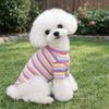 Striped Design Pet Long Sleeve Shirt Rainbow Two Legged Puppy Vest  Autumn Winter Season