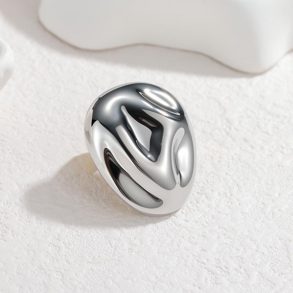 Atoztide New Multiple Styles Irregular Ring For Men Women Stainless Steel Adjustable Vintage Beads Open Finger Ring Jewelry Gift