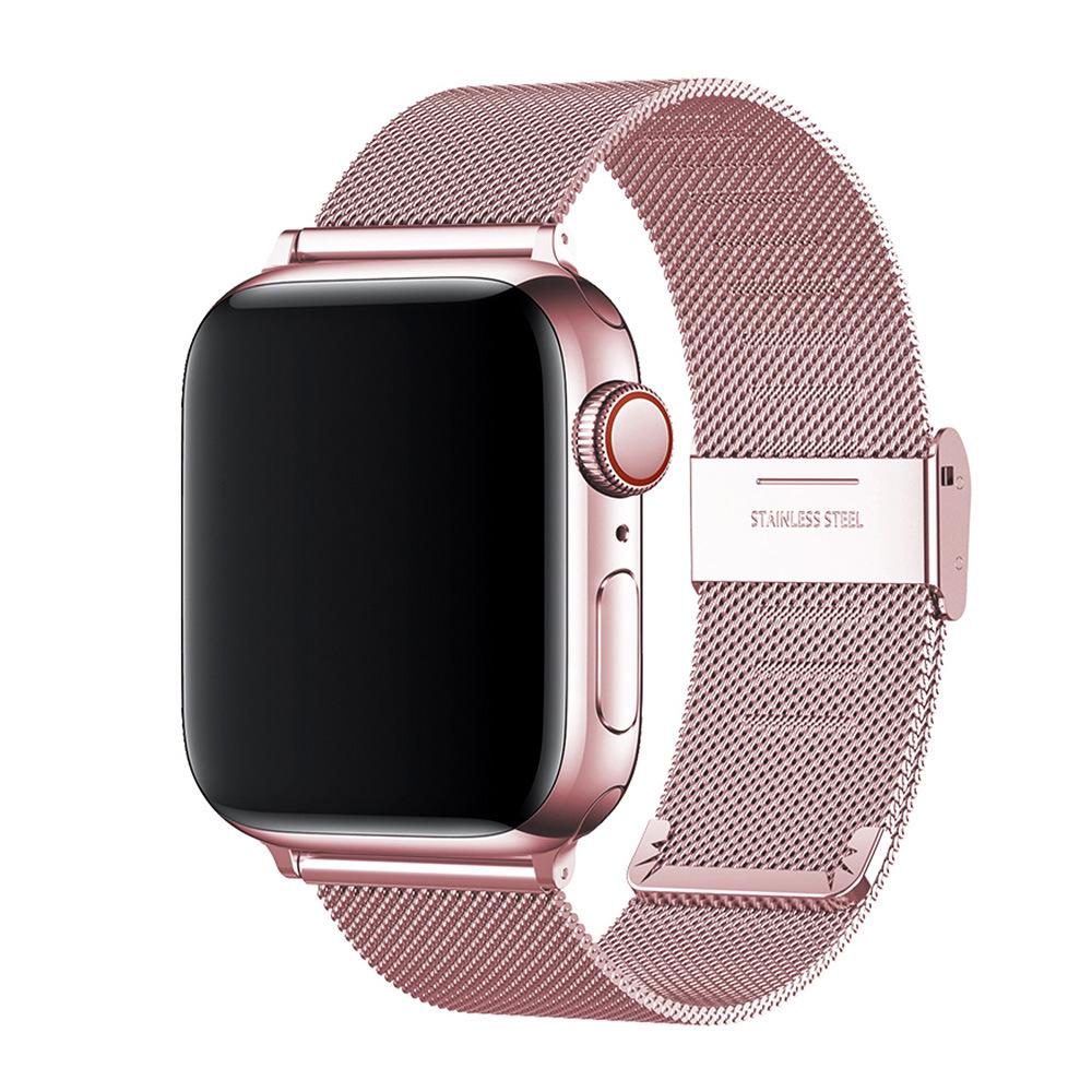 Compatibele Apple Watch S9 Milanees roestvrijstalen band