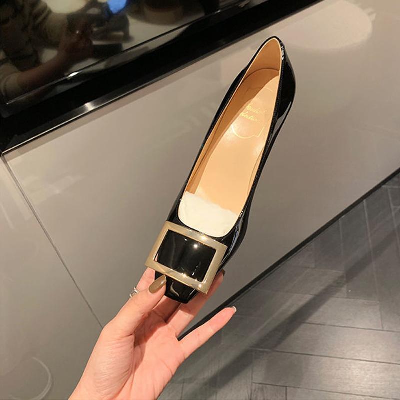 Spring Summer Shoes Women Ballerina Flats Elegant Office Ladies Brand Single Shoes Soft Plus Size 42 Red Black Plus Size 42