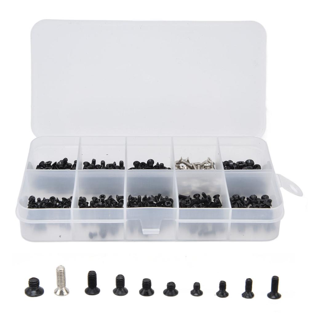 500Pcs Laptop Screw Stainless Steel Cross Screws Accessory Set Kit for Maintenance Repair