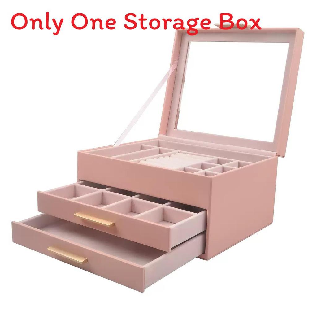 Jewelry Storage Box Pu Leather Large Capacity Organizer For Home And Travel