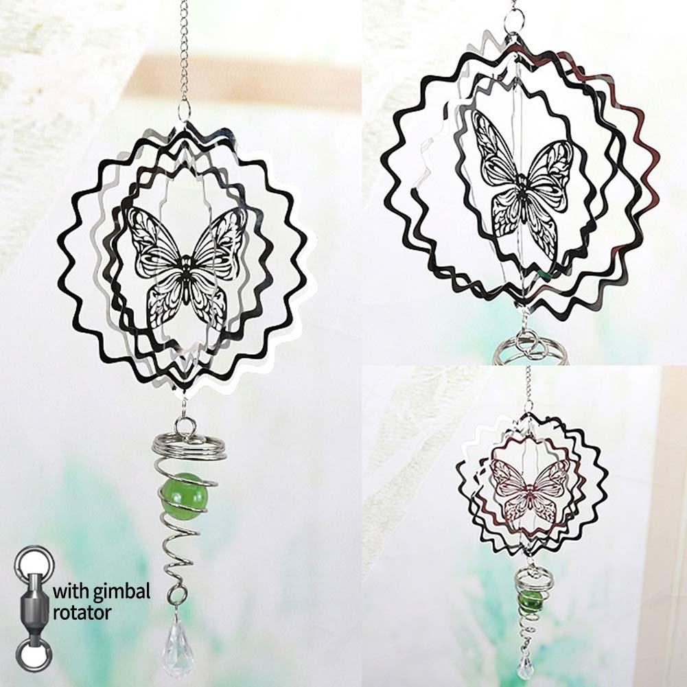 Stylowy wiatrak ze stali nierdzewnej, metalowa rzeźba 3D do dekoracji ogrodu