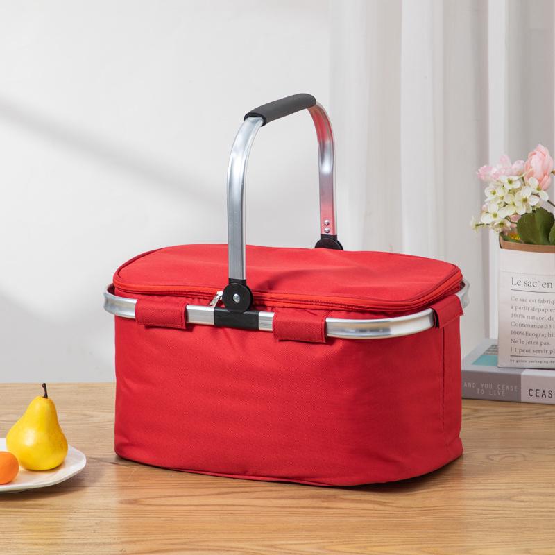 Insulated Folding Picnic Basket & Thickened Shopping Tote for Camping