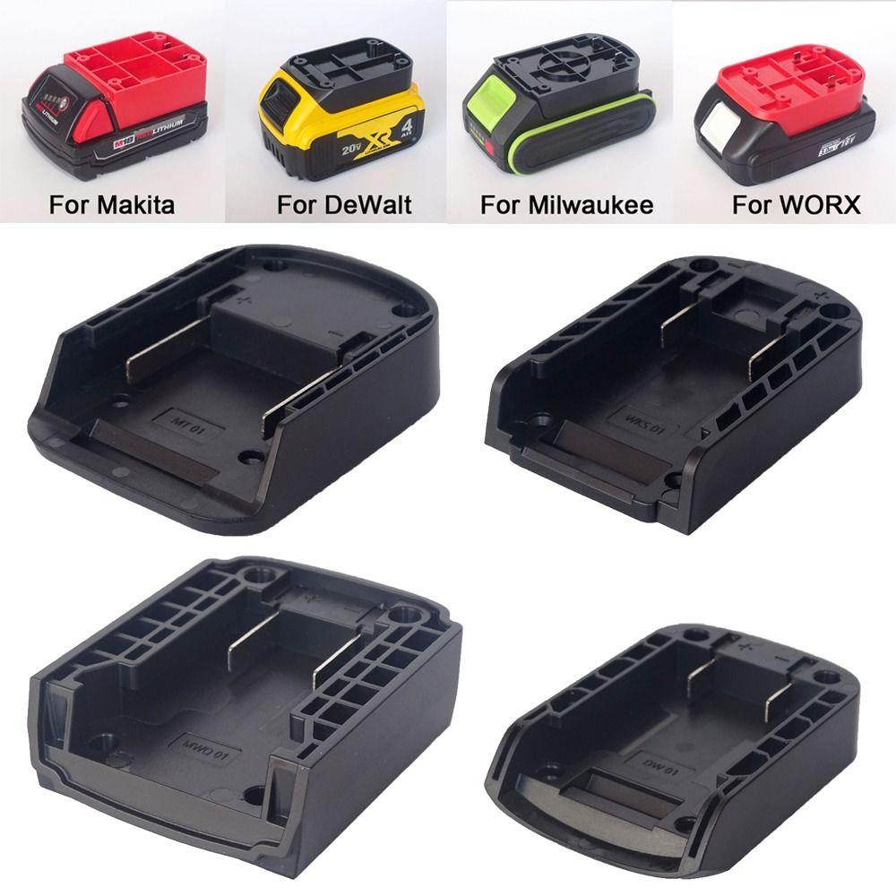 Portable DIY Adapter Universal Durable ABS Holder Base Battery Connector for Makita/DeWalt/WORX/Milwaukee 18V Lithium Battery