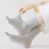 1Pair Thin Breathable Sweat-Absorbing Short Hosiery Five Finger Socks Solid Color Split-Toed Five Toe Mid Tube Socks