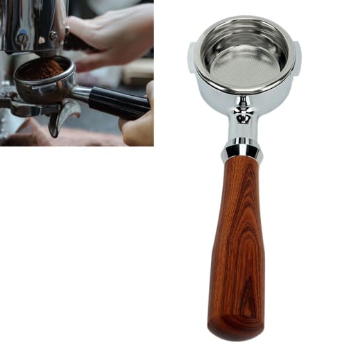 Bottomless Portafilter, Bottomless Portafilter Set for Espresso Coffee Machines, 58mm Bottomless Portafilter (E Redwood)