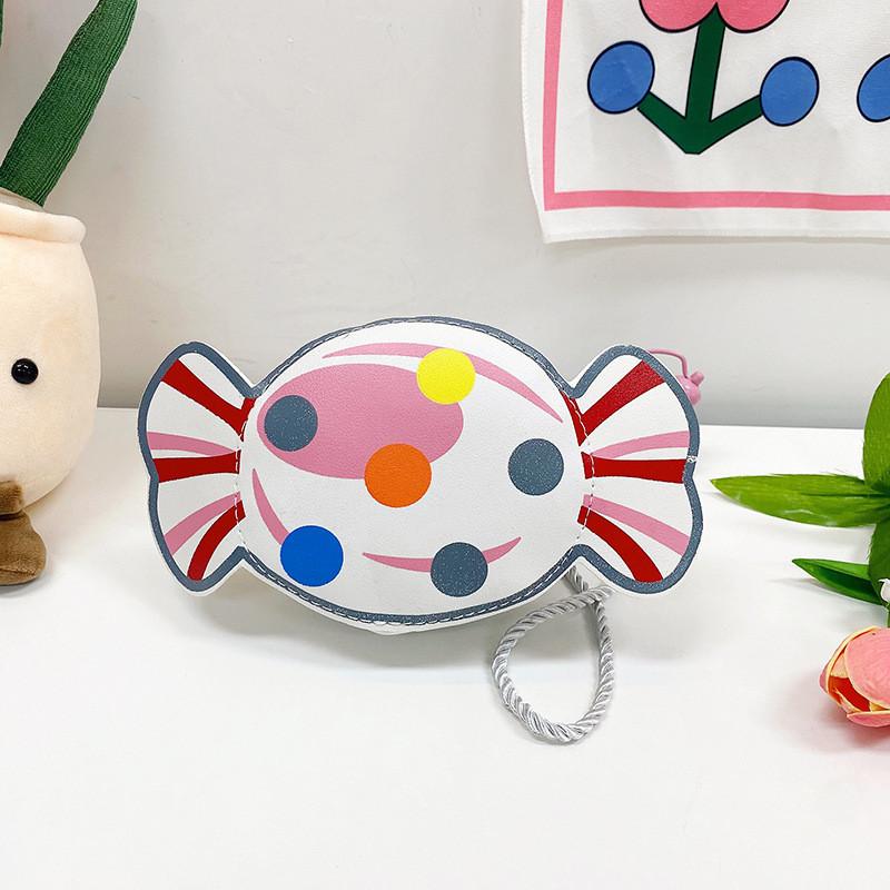 Modern Colorful Candy Pattern Bag For Young Girls Cute Lightweight Purse Pu