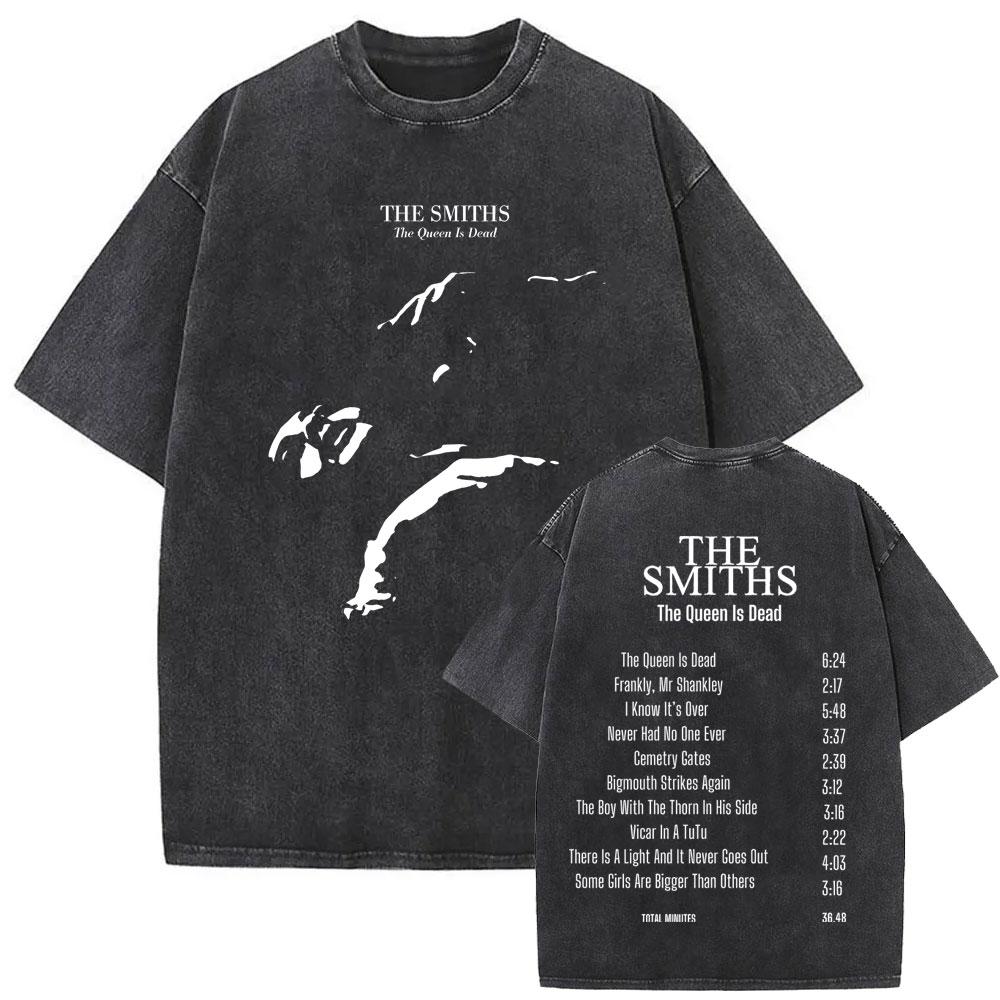 Short Sleeved Round Neck Yk Tshirt Men New Mens TShirt British Rock Band The Smiths The Queen Is Dead Funny Cat Retro Washed S