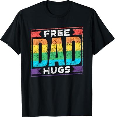 Kostenlose Papa-Umarmungen Schwuler Regenbogen Stolz Lgbtq Stolzer Vater Papa T-Shirt