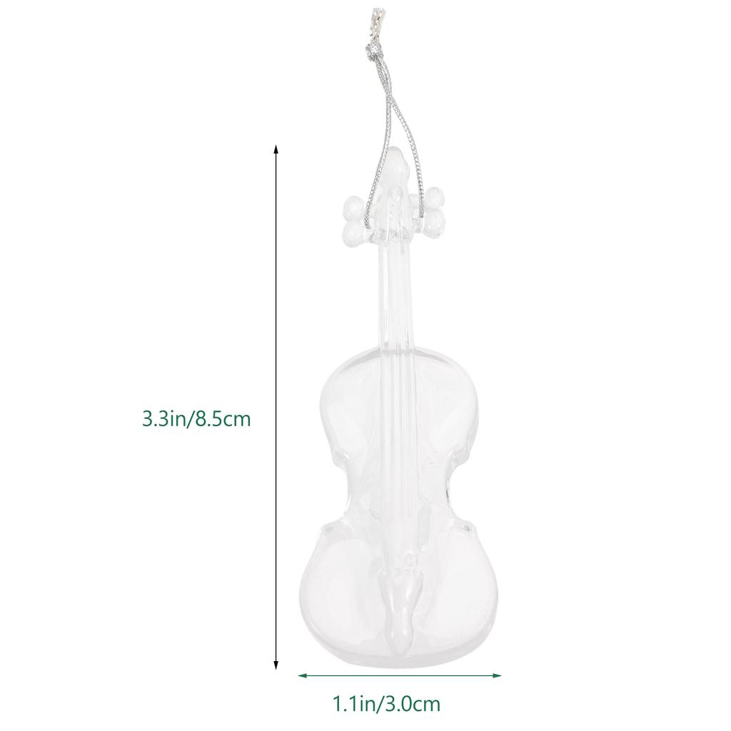 5 peças decorações de natal pingentes de natal festa árvore violino design acessórios acrílico violinos pendurado ornamentos suprimentos