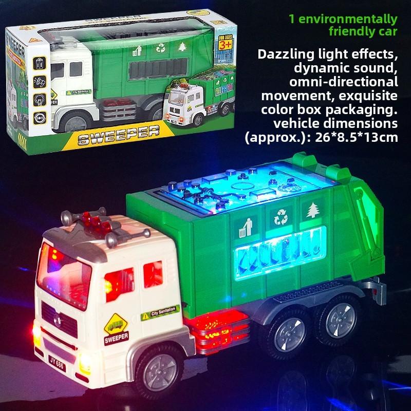 Electric Kids Interactive Vehicle Toy Garbage Truck With 4d Music And Lights