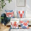 4 Pezzi Federe Cuscino Vita Marina Stampate su un Lato 45CM Federa Cuscino Decorativo Divano Stanza Casa Arredamento