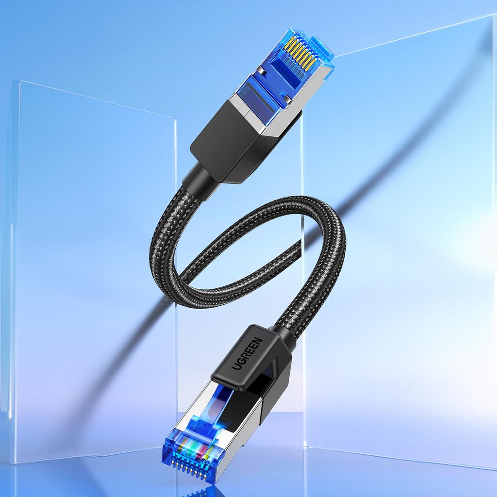 UltraShield Cat8 Ethernet Cable, 1.5m - High-Speed RJ45 Network Cable, Durable Copper Core – Black