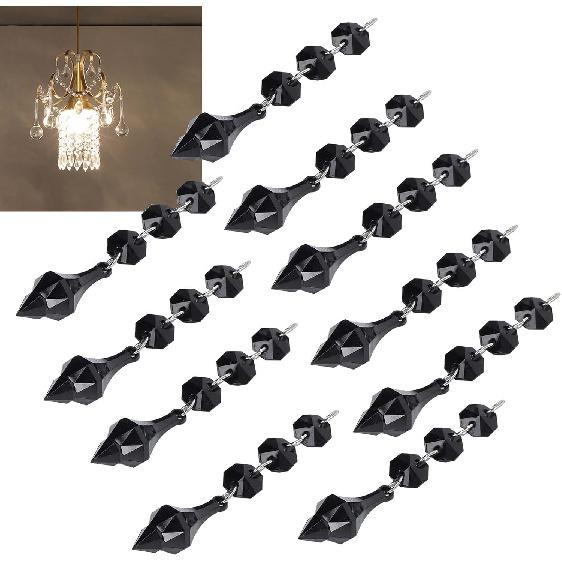 10Pcs Crystal Pendant, Chandelier Crystal Pendant Chandelier Crystal Prisms Beads Tapered Acrylic Material Irregular Beaded Ornament DIY Lamp