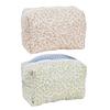 Quilted Floral Makeup Bag Soft Bag Portable Cosmetic Zippered Cosmetic Pouch Travel Makeup Organizer for Women