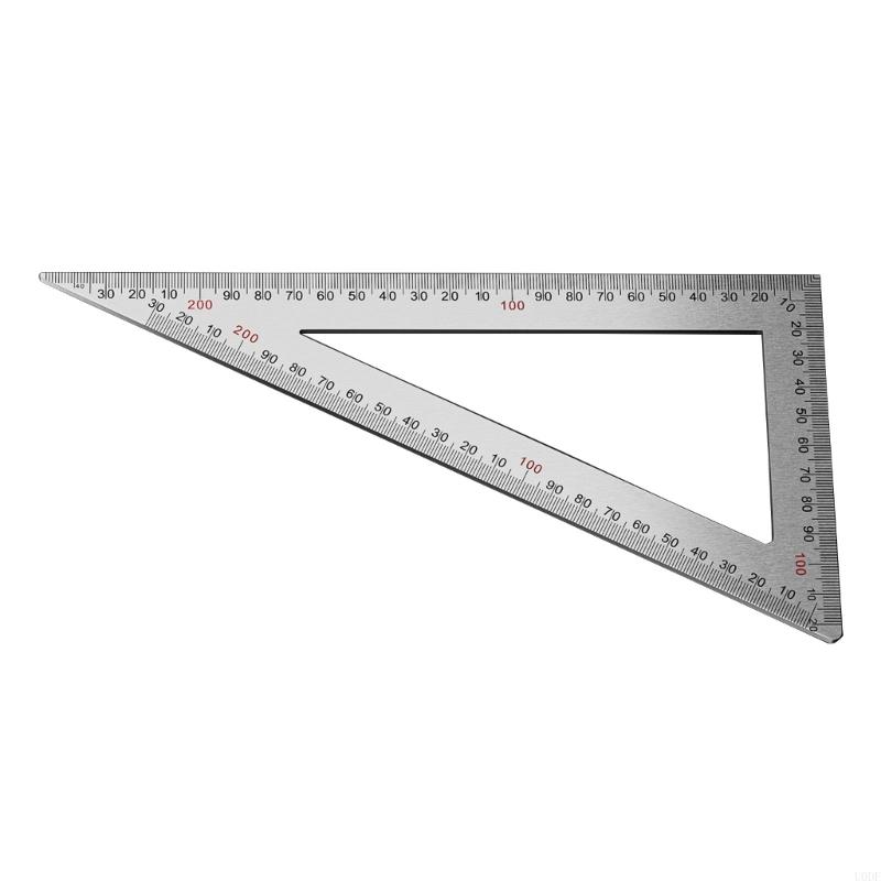   Stainless Steel Carpenter Square Double Side Scale Triangular Ruler for Precise Layouts in Woodworking