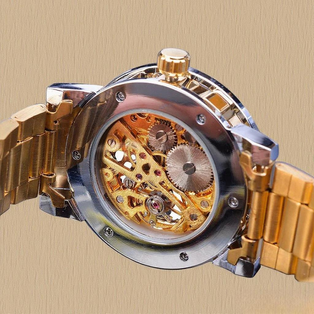 Men's Watch Fashion Luminous Hands Gear Movement Retro Mechanical Skeleton Watches Luxury Casual Business Wristwatch