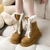 fashion Women Fur Flats Ankle Snow Boots Platform Suede Shoes Warm Plush Cotton Shoes Casual Sneakers 2025 Trend Sport Shoes Botas Mujer