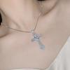 Exquisite Shining Crystal Cross Necklace Pendant Lucky Charming Fashion Jewelry Gift Unisex