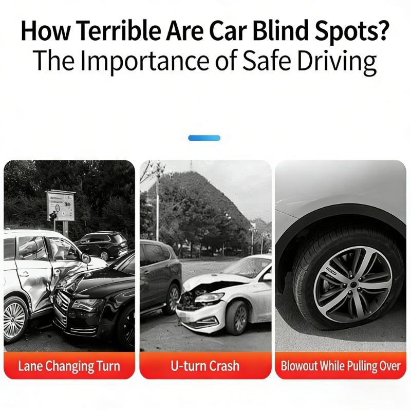 Motorcycle And Car Blind Spots Mirror Wide Angle Lens 360 Degree Rotation For Lane Changing Optimally Rear View Clear