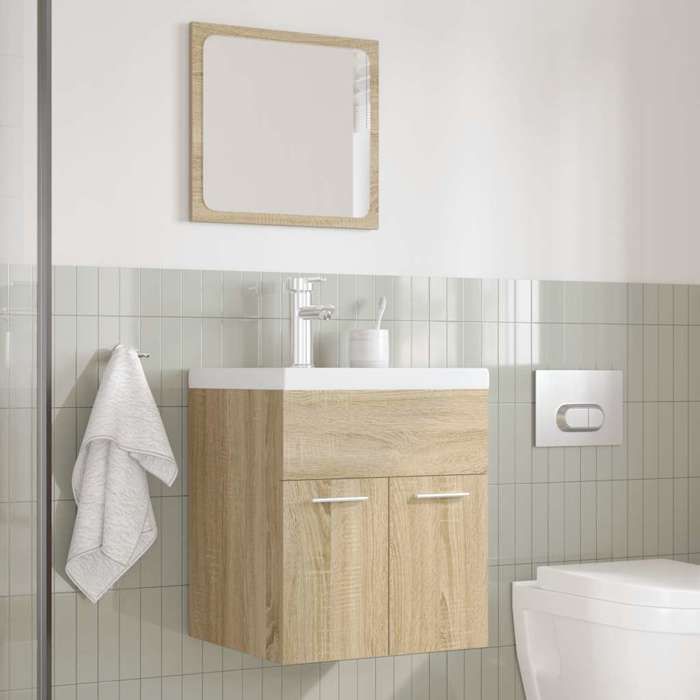 VidaXL 3-piece Bathroom Furniture Set Sonoma Oak, Bathroom Cabinet, Bathroom Cupboard, Furniture 3325017