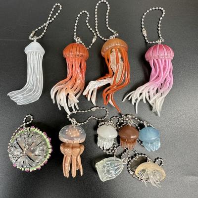 Jellyfish Keychain Capsule Toy Simulation Marine Organism Model Toy Stereogram Gacha Pendants Gifts