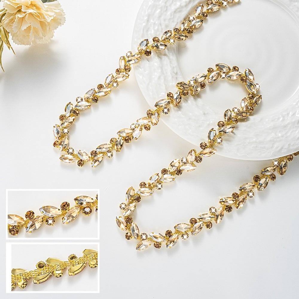 1Yard/90cm Rhinestone Border DIY Multi-color Crystal Diamond Ribbon Versatile Self-adhesive Rhinestone Chain