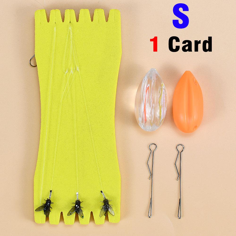 3 Hooks Anti-Entanglement Fly Bait Line Group Card Fly String Fishing Lure Fake Bait Fly Hook for Outdoor Sports