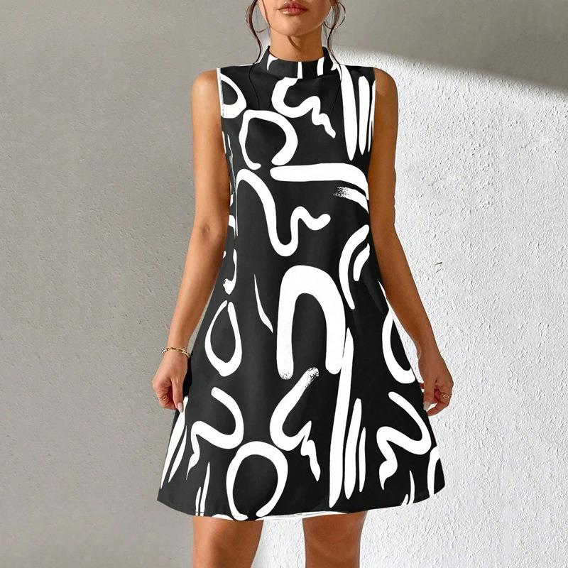 

Women s Summer Vest Print Fashion Dress XXL хакі