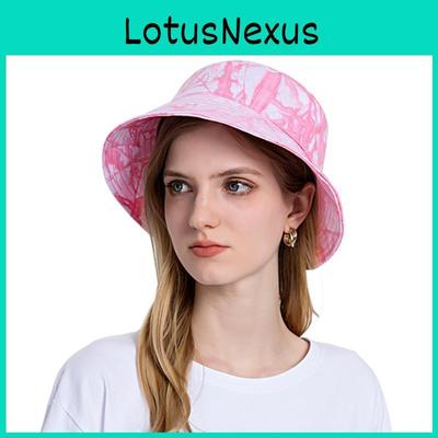 Cotton Summer Tie Dyeing Fisherman Hat With Wide Brim Sun Protection For Outdoor Activities
