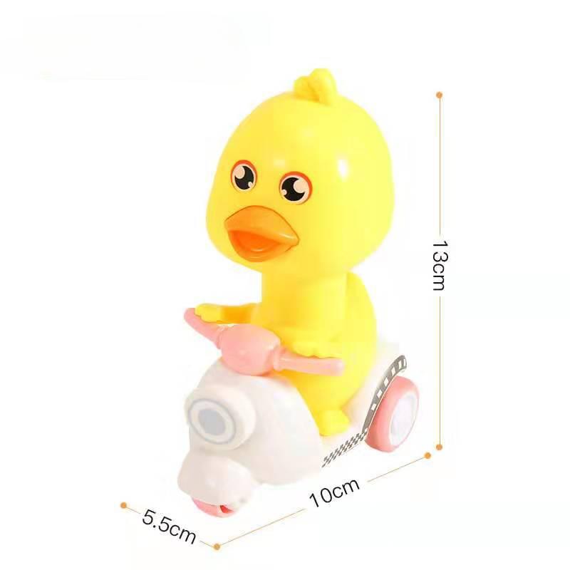 Inertia Pull-Back Duck Motorcycle, Cool Sliding Duck, No Battery Press Plastic Pull-Back Car