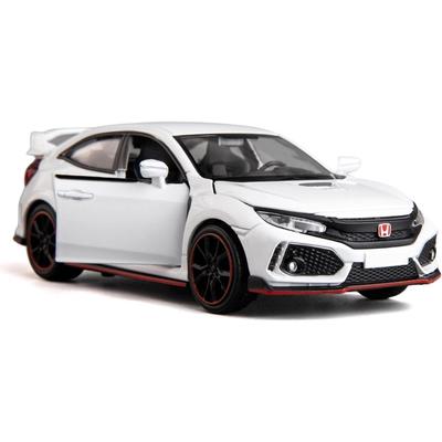 1/32 Diecasting Alloy Honda Civic Car Model Toy Car, Pull Back Alloy Car com luzes e som, porta aberta para crianças, presente de aniversário para crianças