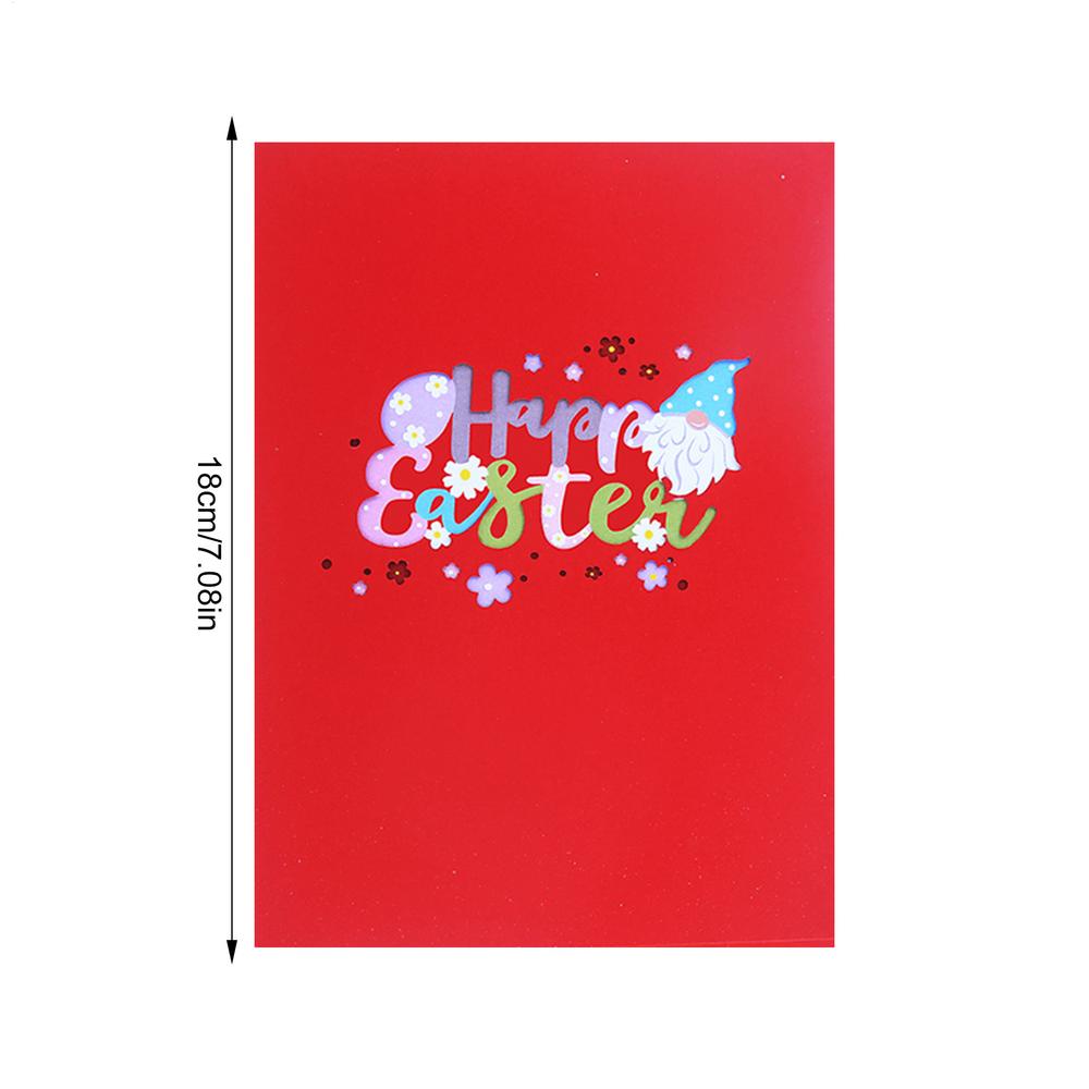 Rabbit Easter Cards Pop Up 3D Easter Cards Bunny Greeting Card Color-Printed Holiday Cards Happy Easter Note Cards With