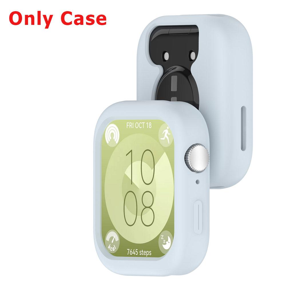 Silicone Watch Strap + Protective Case For Huawei Watch Fit 3 Watchband Bracelet Band Correa Screen Protector Cover Shell