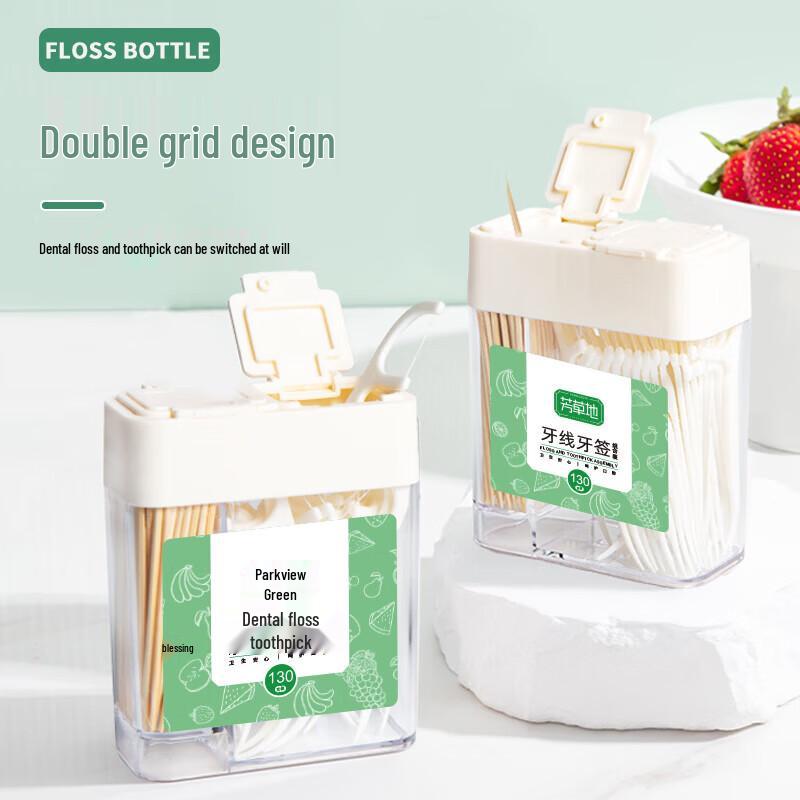 Fangcaodi Portable Toothpick & Floss 2-Pack