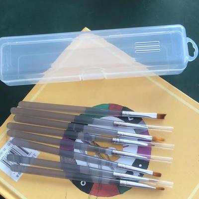 8-Piece Semi-Transparent Nail Art Brush Set for Gel Painting and Line Drawing