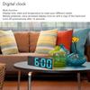 Blue Number Display LED Mirror Clock USB Battery Powered Bedside Clock  For Bedroom