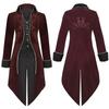 Punk Herren Mantel Lange Jacke Schwarz Gothic Steampunk Kapuzengraben Halloween Umhang