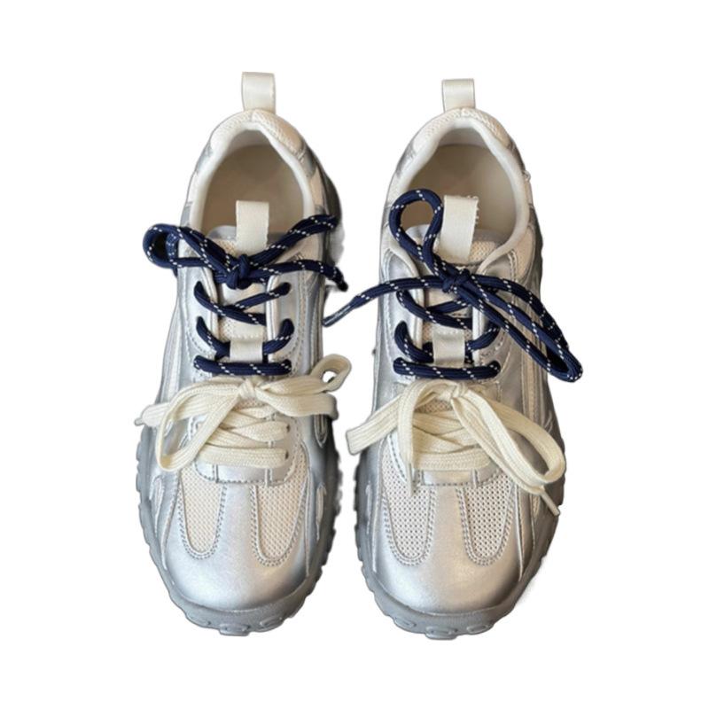 Popular heightening classic soft baseplate shoes 2025 summer new round head splicing breathable mesh German training Forrest Gump shoes