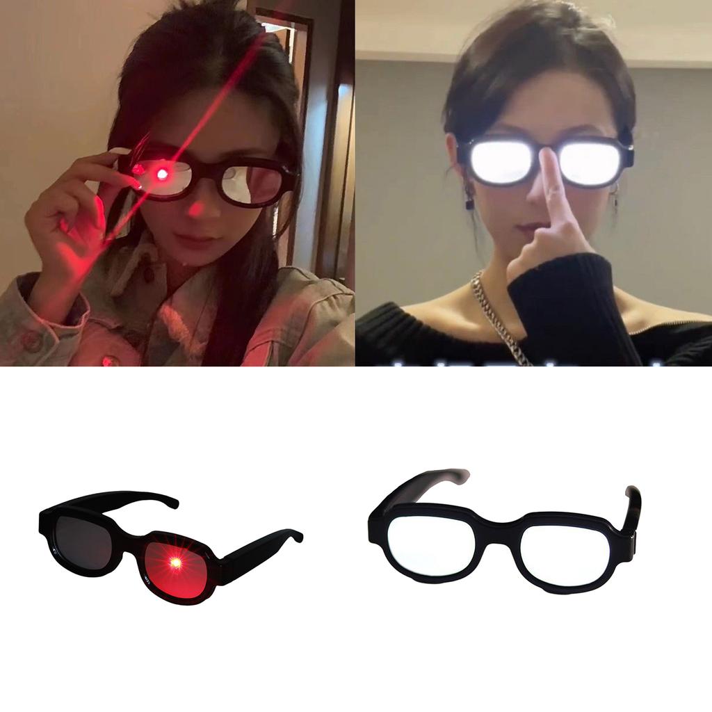 Anime Enthusiasts LED Glasses Carnival Christmas Glasses Photo Props Glowing Light up Eyewear Teens Adult Christmas Gift