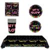 Disposable Tableware for Creative Themed Parties Plates/Cups/Napkin/Tablecloth Handmade Glowing Themed Dinnerwares