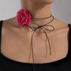 Simple Flowers Neckband Bracelet Lace Up Chokers Jewelry Temperament Neck Chain Elegant Clavicle Chain Necklace Jewelry