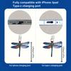1pc 2D Dragonfly Design Acrylic Dust Plug for IPhone/Type-C Android, Transparent Mobile Phone Connector Cap, Easy Installation