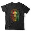 Rasta Lion Reggae Marley T Shirt Vintage Washed Casual Soft Stylish Versatile Unisex Stretched Top For Everyday Wear Homme