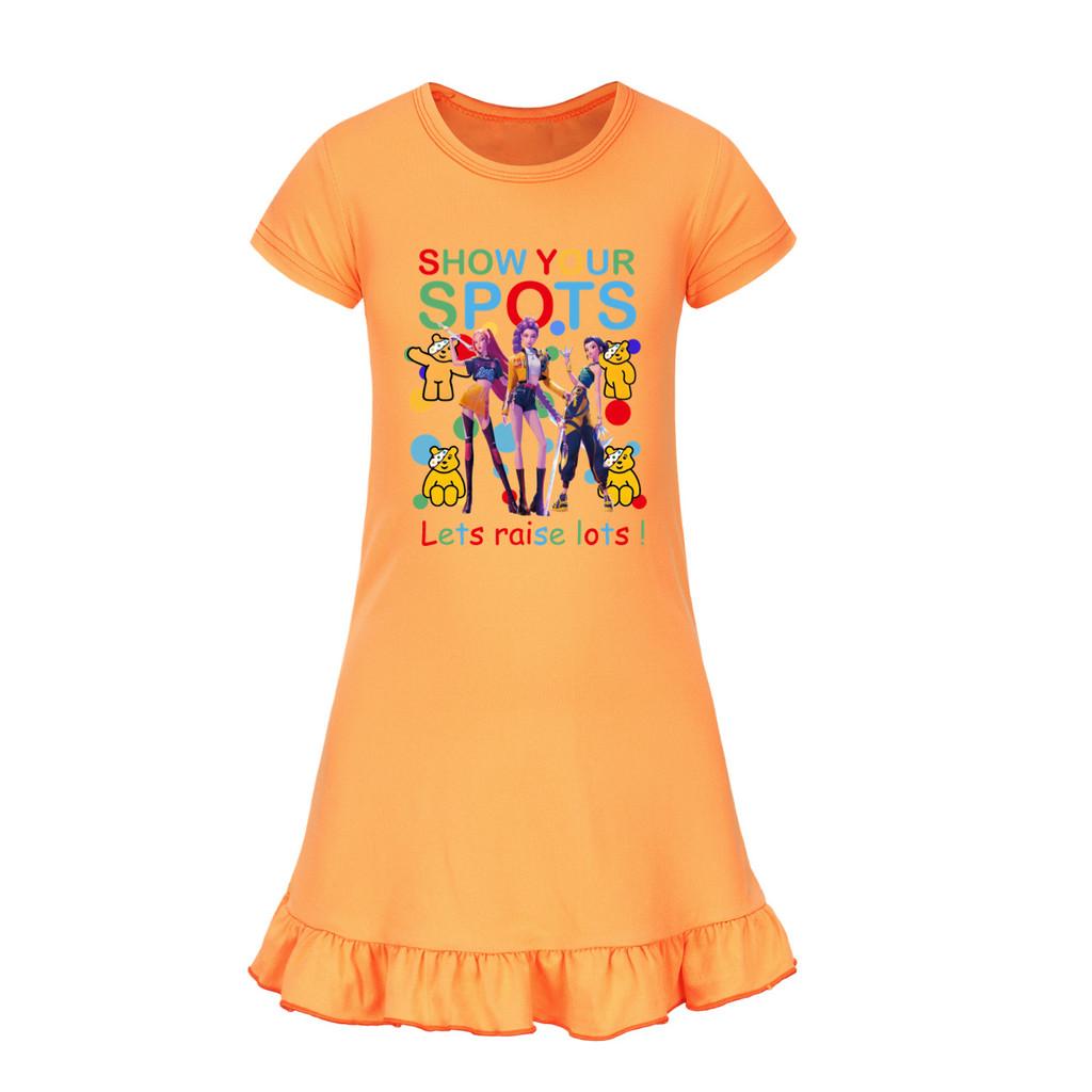 5101 Kids Girls Mira Zoey Rumi Printed Ruffle Short Sleeves Casual Dress
