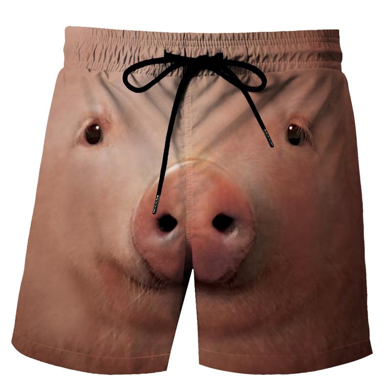 Funny Pig Graphic Beach Shorts for Men 3D Print Duck Board Shorts Sports Gym Swim Trunks Swimsuit Homme Cool Ice Shorts Pants S