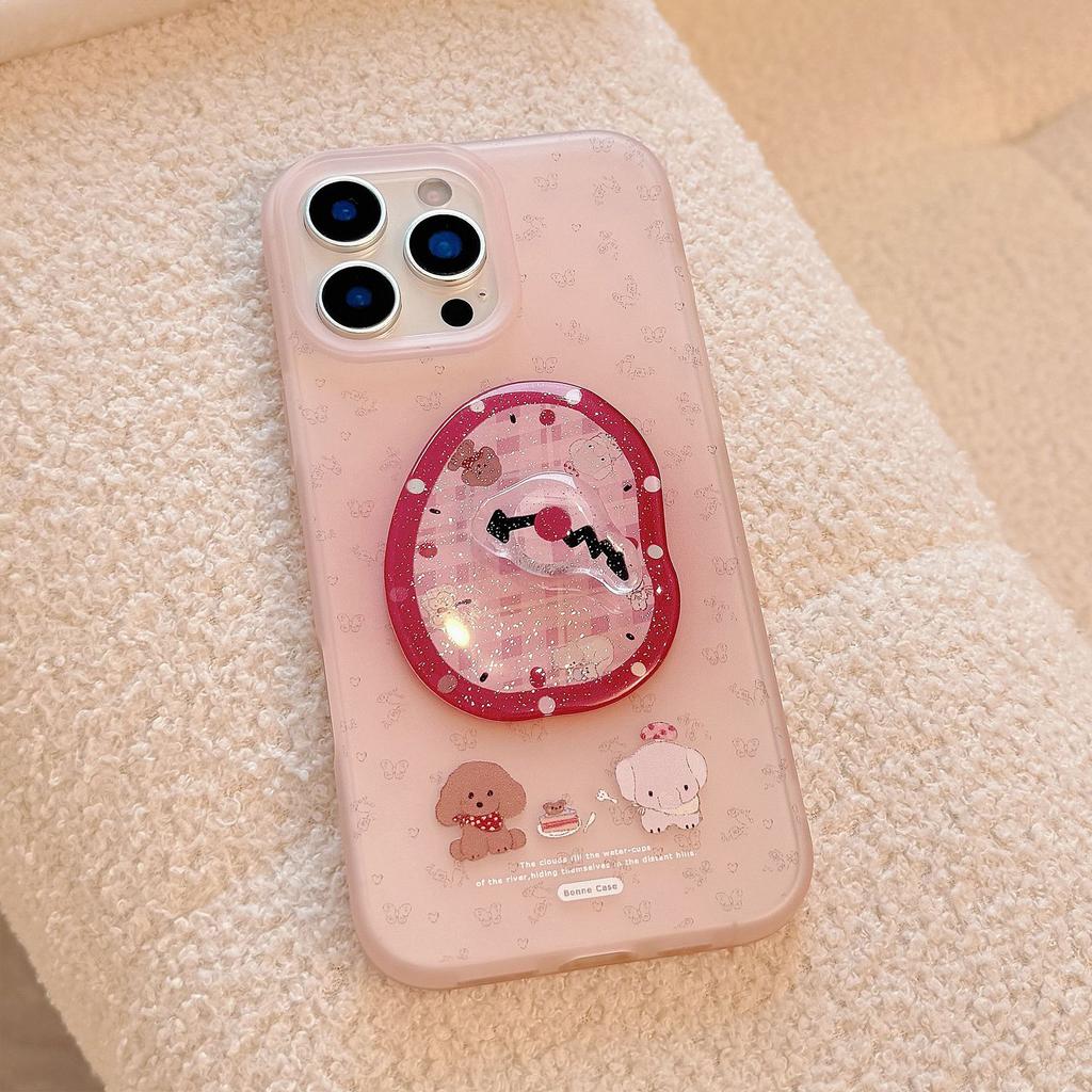 Three dimensional Rotating Clock Suitable for Apple 16 Mobile Phone Case 17promax Fantasy Small Animal Iphone15 Soft Case 13