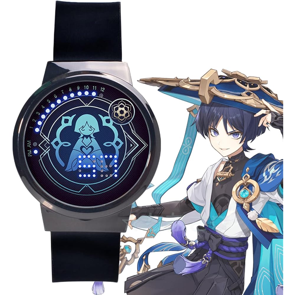 Chiasa Digital Quartz Watch Genshin Impact Characters Raiden Shogun Xiao Zhongli Paimon Unisex Anime Merchandise